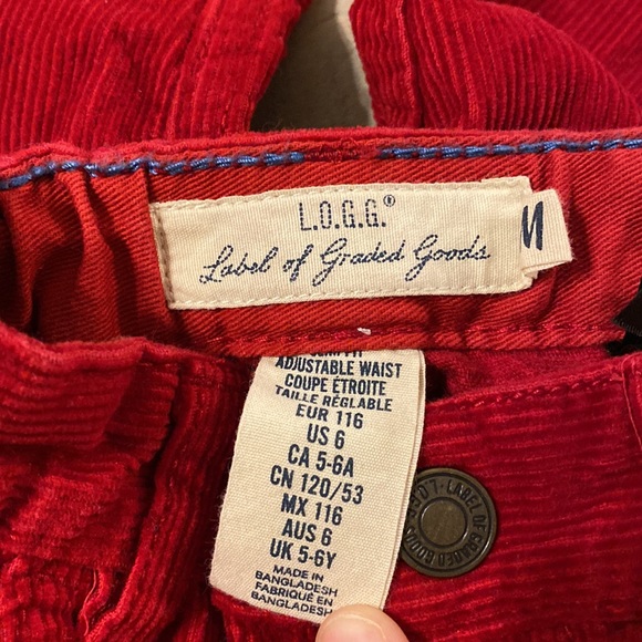 L.O.G.G., H&M, size 6, red corduroy, pants. EUC - Picture 3 of 3